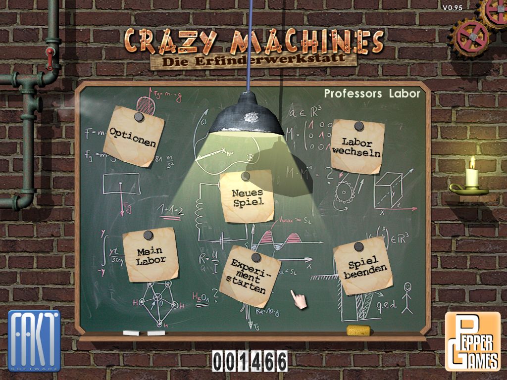 Crazy Machines Меню игры
