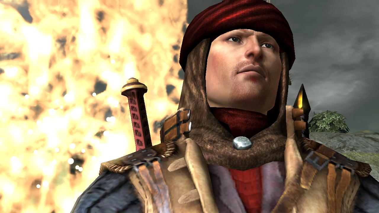 Dragon Age 2 Герой на пламенном фоне