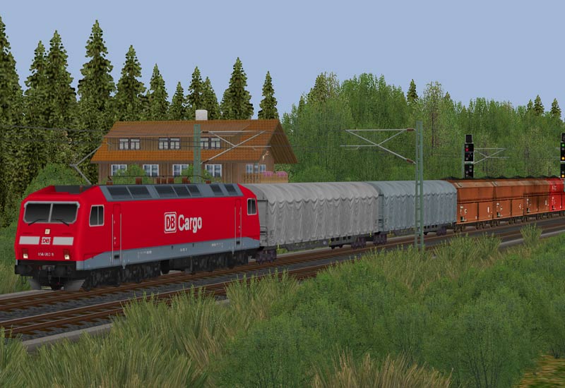 EEP Virtual Railroad 4 Электровоз с грузовым составом