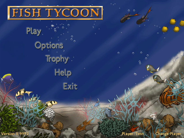 Fish Tycoon for Windows Меню игры
