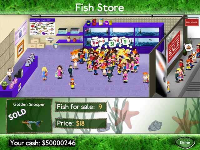 Fish Tycoon for Windows Геймплей