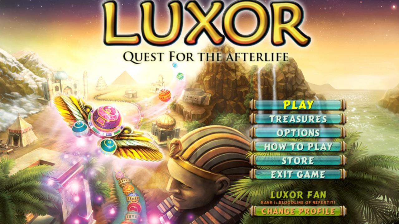 Luxor: Quest for the Afterlife Меню игры