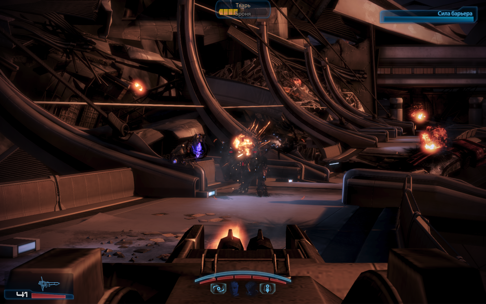 Mass Effect 3 Огонь по Твари со стационарного пулемета