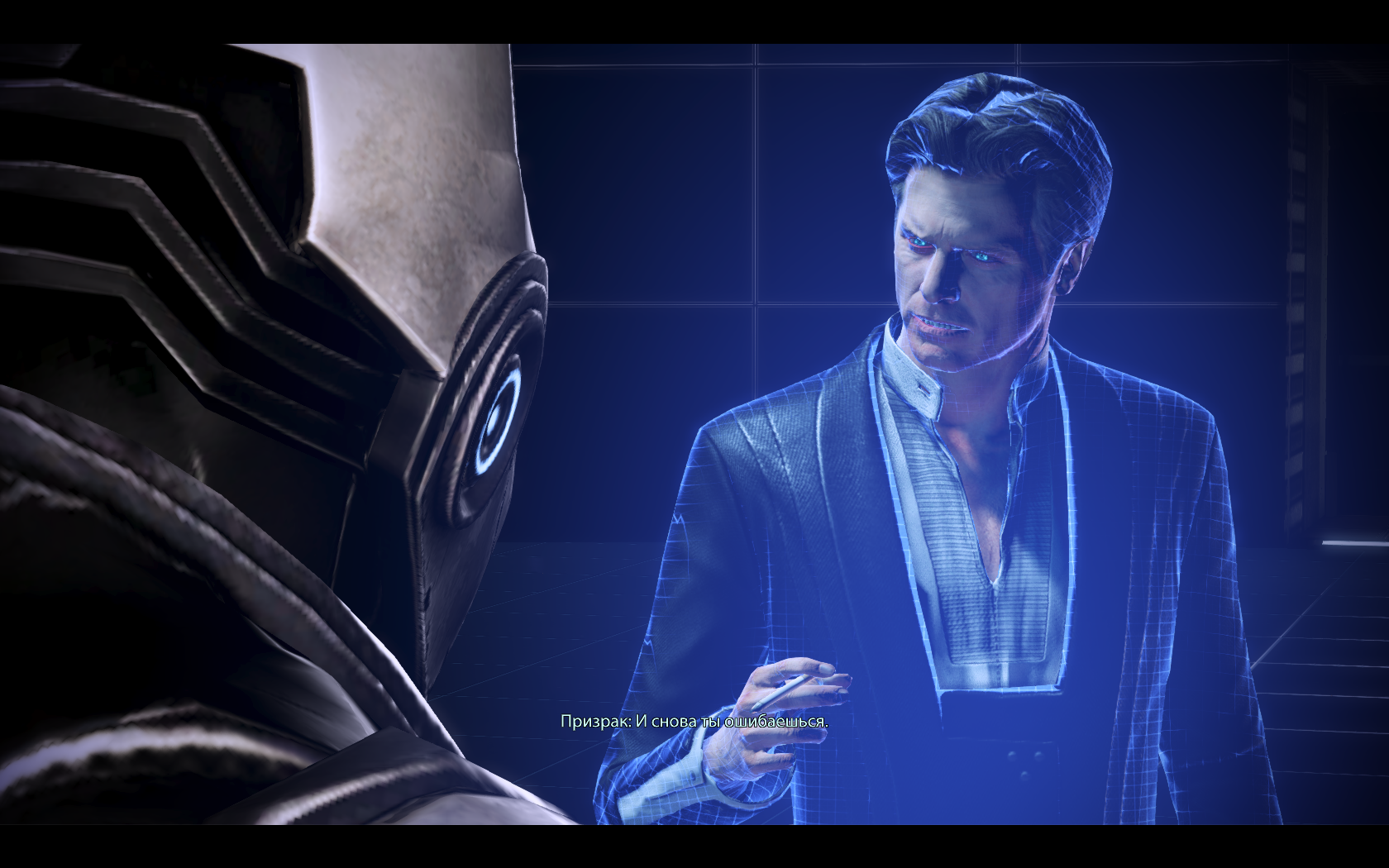 Mass Effect 3 Шепард и голограмма Призрака