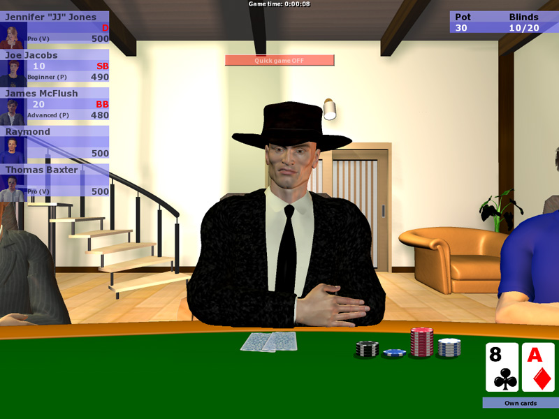 Poker Simulator Персонаж в шляпе