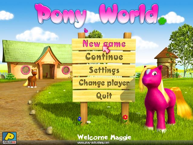 Pony World Меню игры