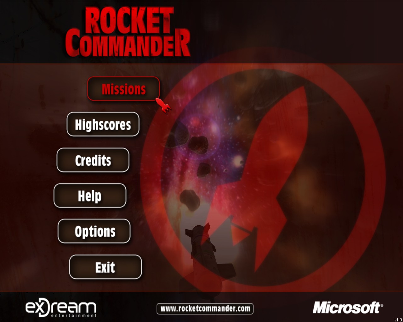 Rocket Commander Меню игры