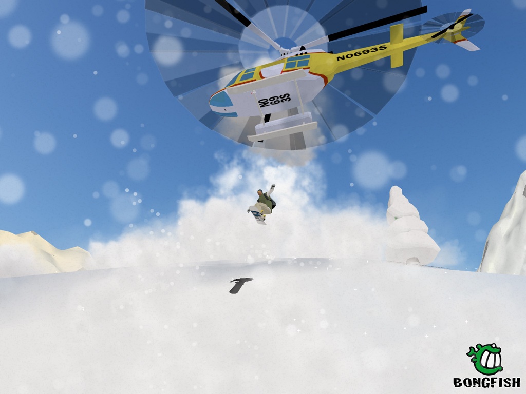 Stoked Rider Big Mountain Snowboarding Вертолет на взлете