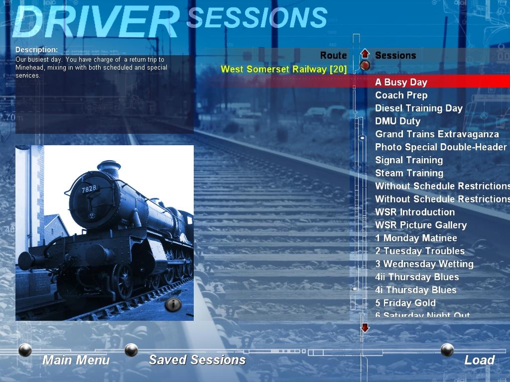 Train Driver Выбор сценария в Train Driver